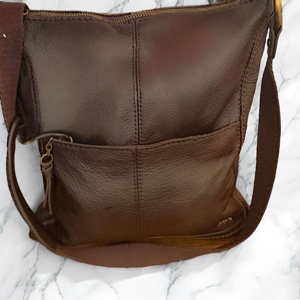 The Sak Dark Brown Leather Crossbody Bag